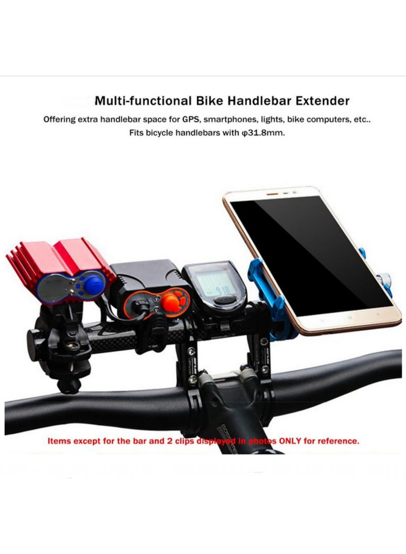 1PCS Multi-functional Cycling Road Bike Mountain MTB Bicycle Handlebar Extender Double Mount Extensions Carbon Fiber Holder 22.2mm Bar Computer Clips Bracket 31.8mm Set - Image 5