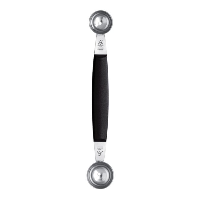 DOUBLE MELON BALLER TWOSIDED 091 IN 2225 MM STAINLESS STEEL SCOOPS FOR FRUITS VEGETABLES BUTTER MORE COMFORTABLE HANDLE DISHWASHER SAFE MADE IN GERMANY