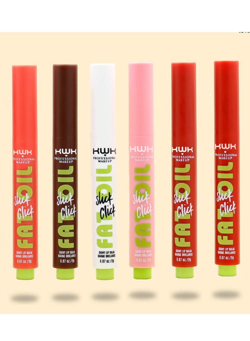 كيه دابليو كيه بلسم الشفاه اللامع فات اويل 6قطع