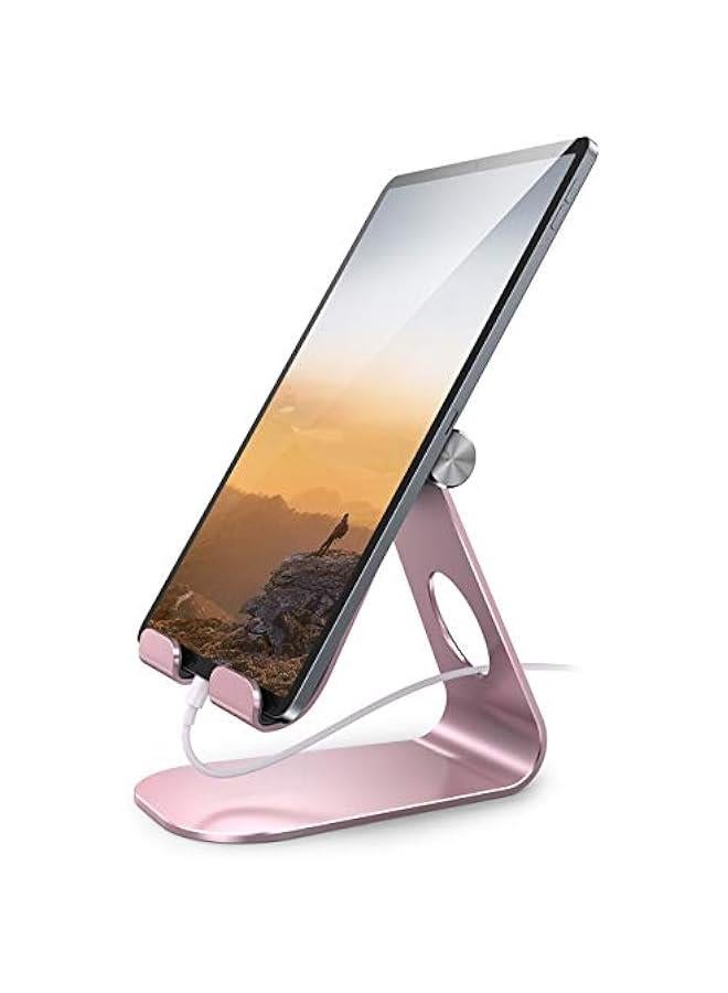 Arabest Adjustable Tablet Stand Compatible with iPad, Kindle, Nexus, and More - Rose Gold Stand for Tablets and E-Readers (4-13 inches) - Image 1