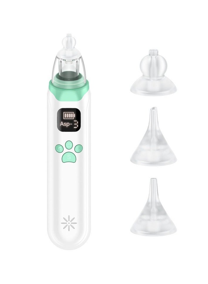 NIBEMINENT Electric Silent Baby Nasal Aspirator - White/Green - Image 1