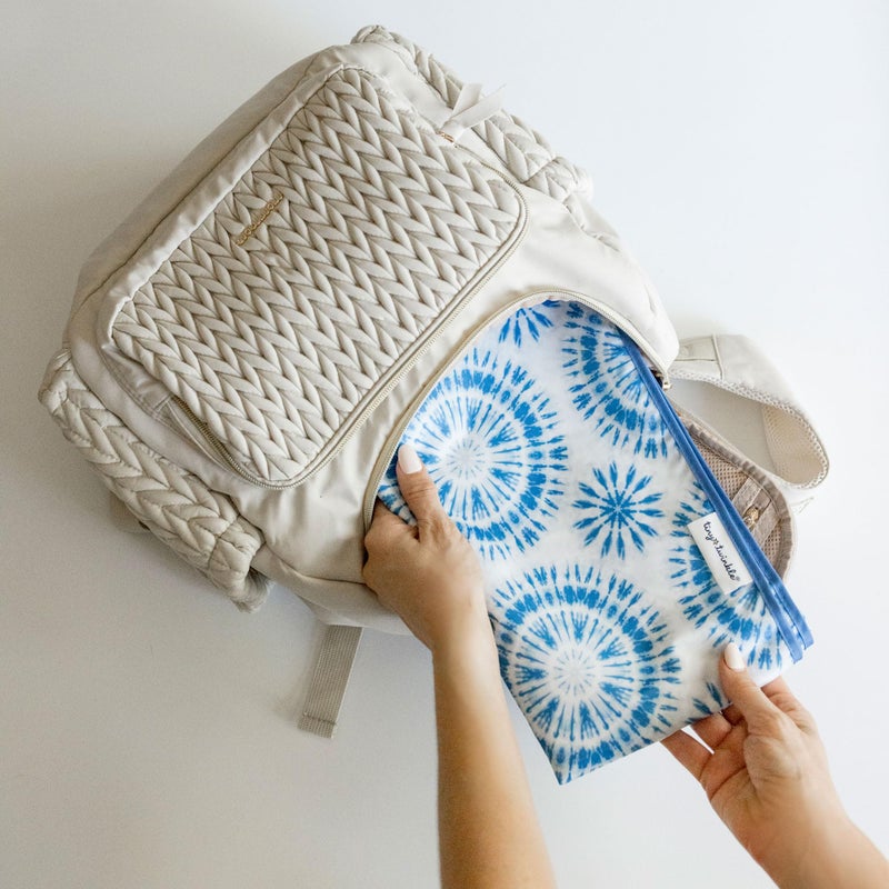 Tiny Twinkle Splat Mat for Under High Chair or Table | 51" x 51" Waterproof & Mess-Proof High Chair Mat for Baby, Machine Washable for Mealtime or Art(Tie Dye) - Image 3