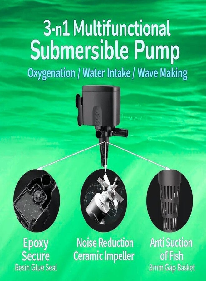 VAYINATO AWP881, 50% Energy Saving 3-in-1 Multifunction Submersible Pump Power Head for Aquarium Fish Tank | High Flow Water Circulation | Ideal for Top Filters (15Watts | 1000L/Hr | 1.0M H) - Image 5