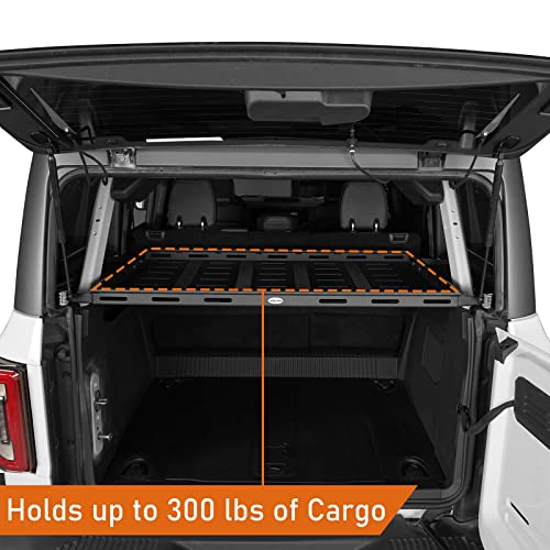 Hooke Road Bronco Rear Cargo Basket Rack Storage Trunk Shelf for 2021 2022 2023 2024 2025 Ford Bronco 4 Door Hardtops (Exclude Bronco Sport) - Image 3