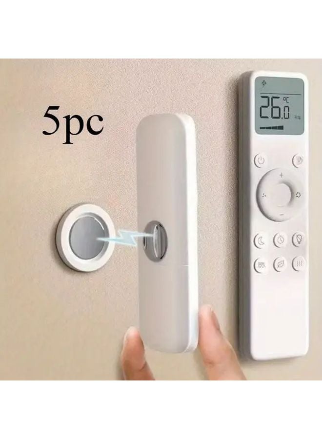 5 قطع حامل مغناطيسي للتحكم عن بعد لتثبيت الحائط محطة تركيب بدون حفر لاصق أبيض - Image 1
