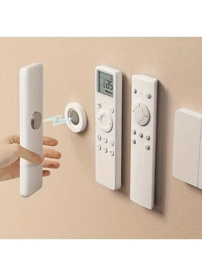 5 قطع حامل مغناطيسي للتحكم عن بعد لتثبيت الحائط محطة تركيب بدون حفر لاصق أبيض - Image 2