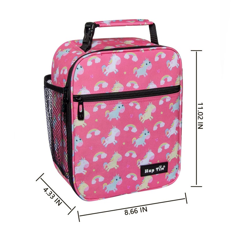 Hap Tim Lunch Box, Insulated Lunch Bags, Soft Mini Cooler Bag for Thermal Meal Tote Kit, Pink Unicorn Rainbow (18654-PKU) - Image 5