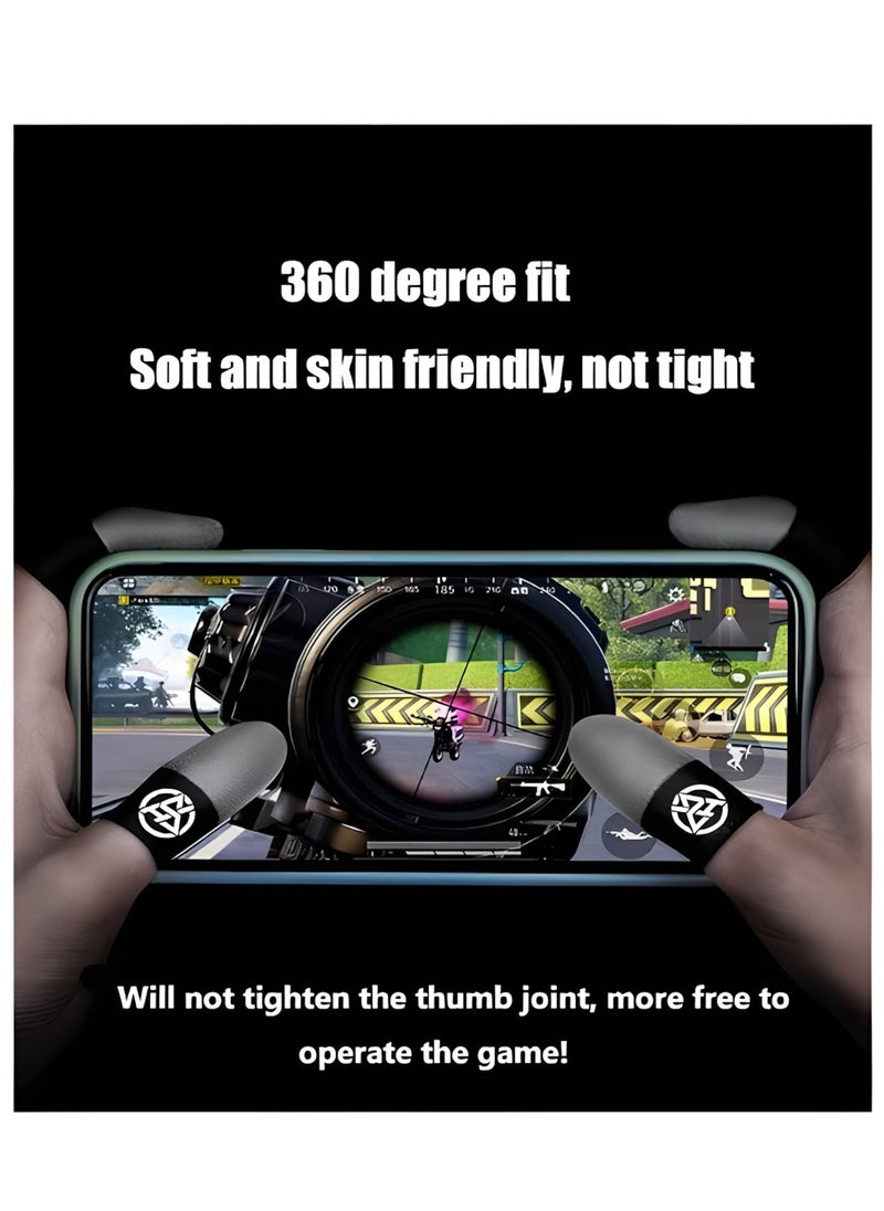 Vergali 4 Pair Mobile Game Touch Screen Finger Sleeve Super Highly Sensitive Feelers Smooth Operation Sweat Absorbing Odorless Breathable Seamless Finger Sleeve For Pubg And Much Other Games Play  - Image 2