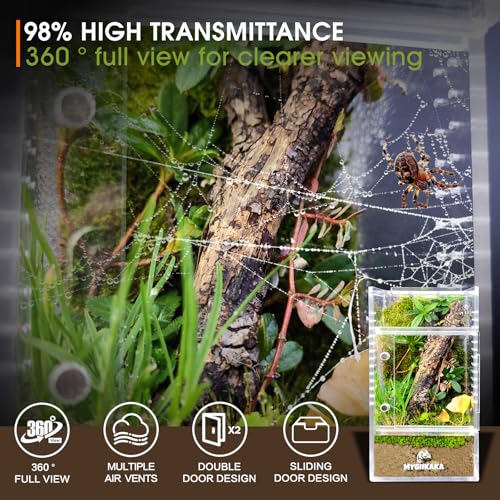 MYGIIKAKA Jumping Spider Enclosure Accessories, Tarantula Spider Box, Bug Cage, Praying Mantis Habitat Enclosure, Snail Insect Terrarium, Caterpillar Habitat (3x3x6 inch) - Image 2