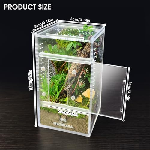 MYGIIKAKA Jumping Spider Enclosure Accessories, Tarantula Spider Box, Bug Cage, Praying Mantis Habitat Enclosure, Snail Insect Terrarium, Caterpillar Habitat (3x3x6 inch) - Image 4