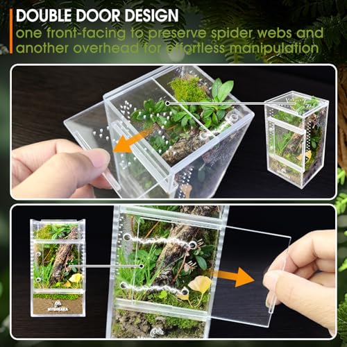 MYGIIKAKA Jumping Spider Enclosure Accessories, Tarantula Spider Box, Bug Cage, Praying Mantis Habitat Enclosure, Snail Insect Terrarium, Caterpillar Habitat (3x3x6 inch) - Image 5