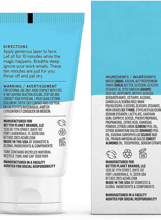 Acure قناع الليمون بالفحم الواضح بشكل مذهل | للبشرة الدهنية إلى العادية والمعرضة لحب الشباب | الفحم والليمون والطين - يستخرج الشوائب | 1.7 أونصة سائلة - Image 5