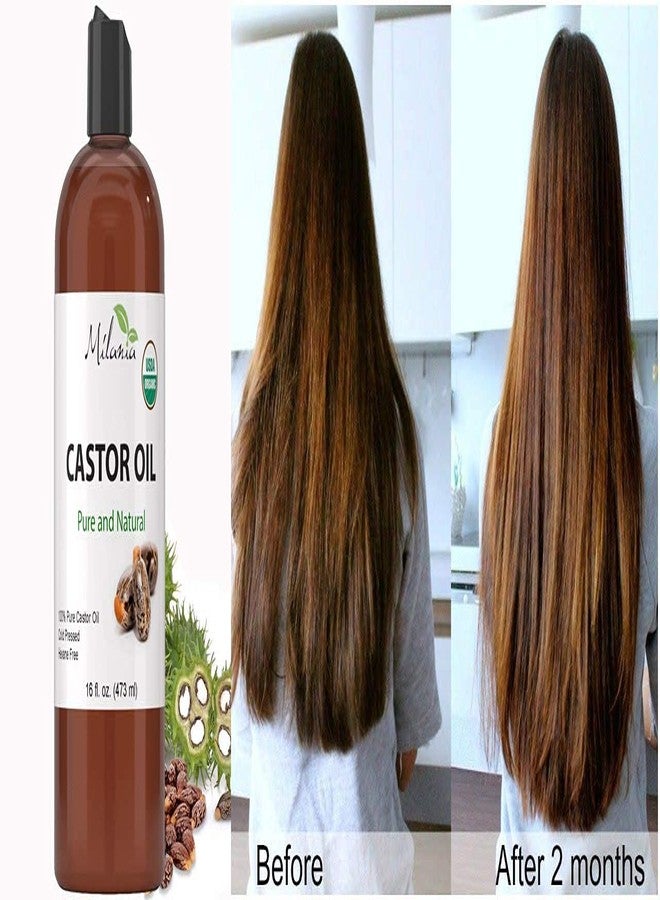 MILANIA Organic Castor Oil-100% Pure Cold-Pressed Beauty & Skincare Serum-Eyelash & Eyebrow Hair Growth Enhancer-Natural Conditioner - Image 5