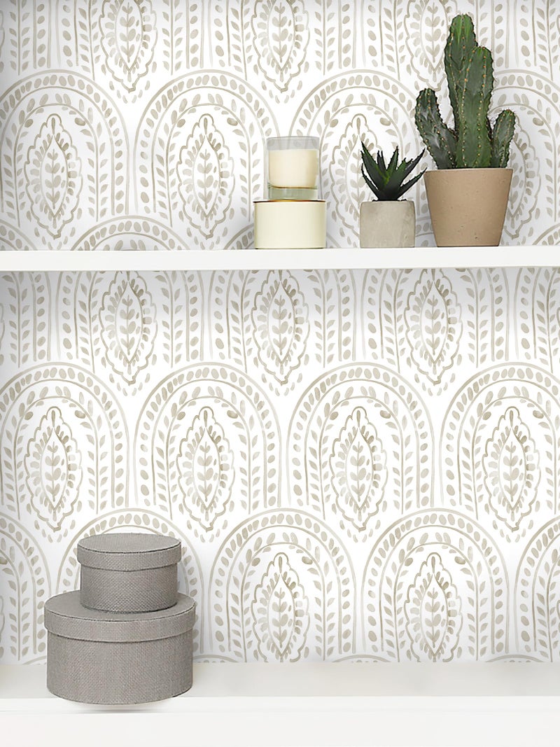 EeeComing Peel and Stick Wallpaper Boho Modern Wall Paper Peel and Stick Removable Contact Paper Self Adhesive Wallpapers for Bedroom and Bathroom Wallpaper Cabinet Shelf Liner Vinyl 118.1 "x17.3 - Image 5