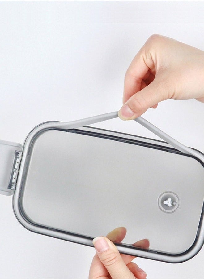 كيلا صندوق بينتو مقاوم للتسرب من طبقتين - صندوق غداء كبير مع مقصورات ومجموعة أدوات مائدة - أعواد طعام لحاويات صندوق الغداء للبالغين - صناديق بينتو آمنة للاستخدام في الميكروويف - Image 5