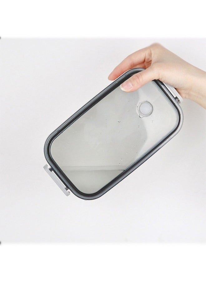 كيلا صندوق بينتو مقاوم للتسرب من طبقتين - صندوق غداء كبير مع مقصورات ومجموعة أدوات مائدة - أعواد طعام لحاويات صندوق الغداء للبالغين - صناديق بينتو آمنة للاستخدام في الميكروويف - Image 4