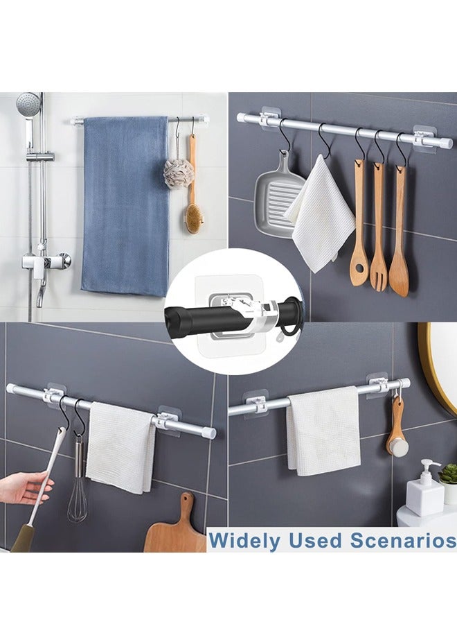 12PCS No Drilling Curtain Rod Brackets, Universal Self-Adhesive Wall-Mounted Curtain Rod Holder - Image 5