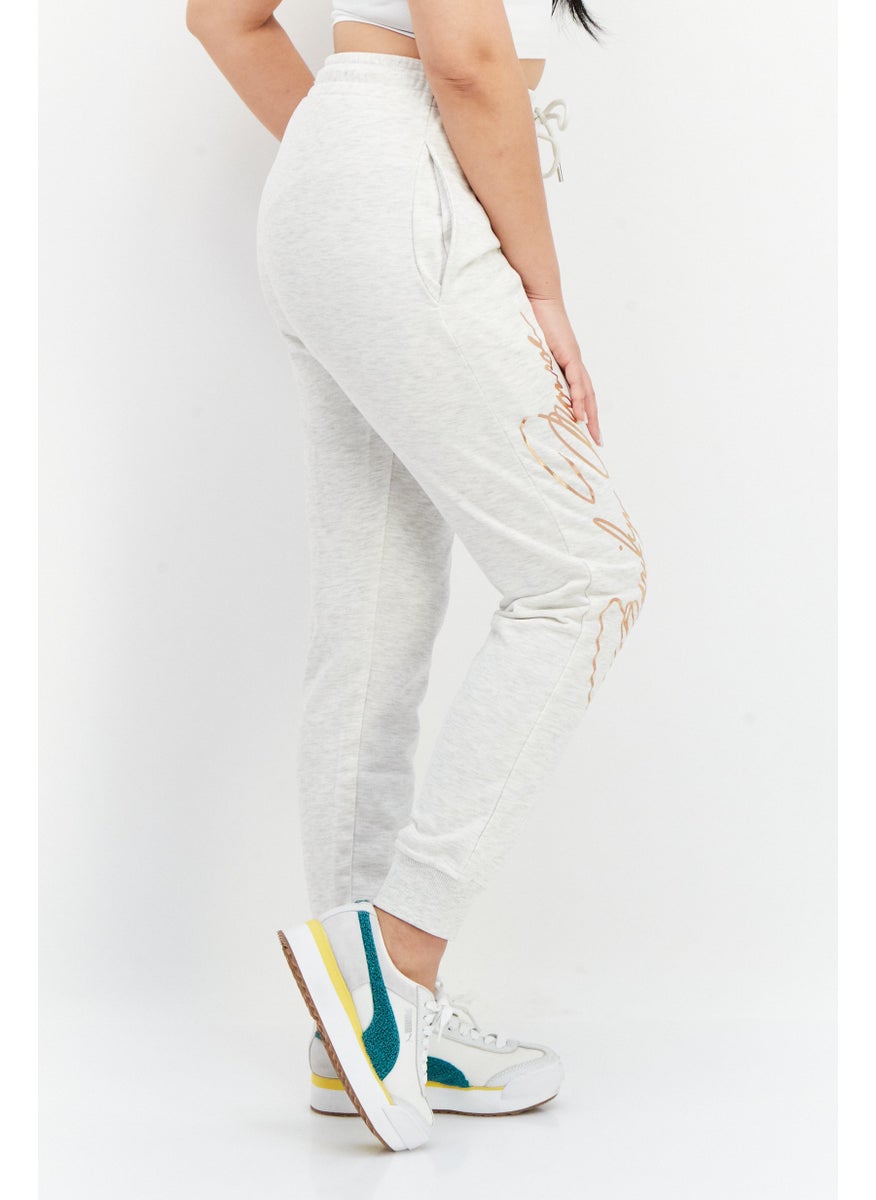 Marilyn Monroe - Women Regular Fit Graphic Print Drawstring Jogger Pants, Light Grey - Image 1