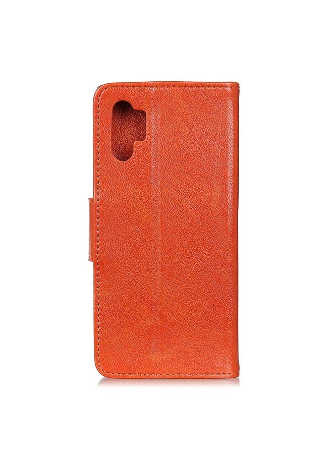 BURAQ Case Cover For Samsung Galaxy A32 4G Nappa Texture Horizontal Flip Leather Case with Holder & Card Slots & Wallet(Orange) - Image 3