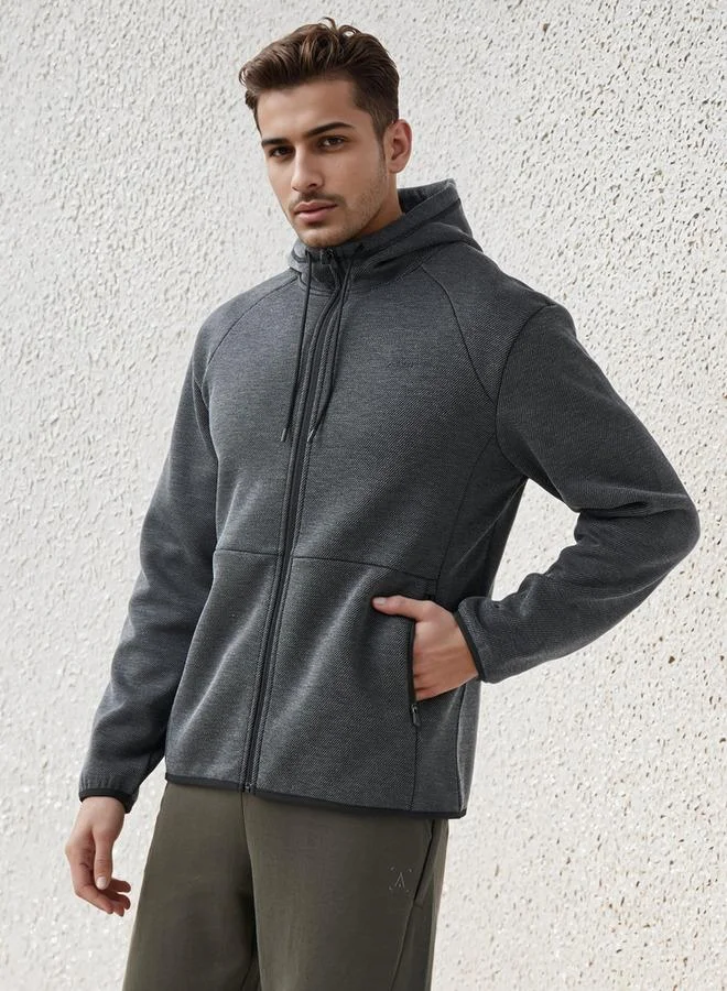 ADOT by Splash Men Regular Fit Textured Hooded Jacket