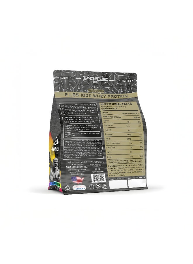 Pole Nutrition 100% Strawberry Ice Cream Whey Protein Powder With Zero Sugar 2lbs