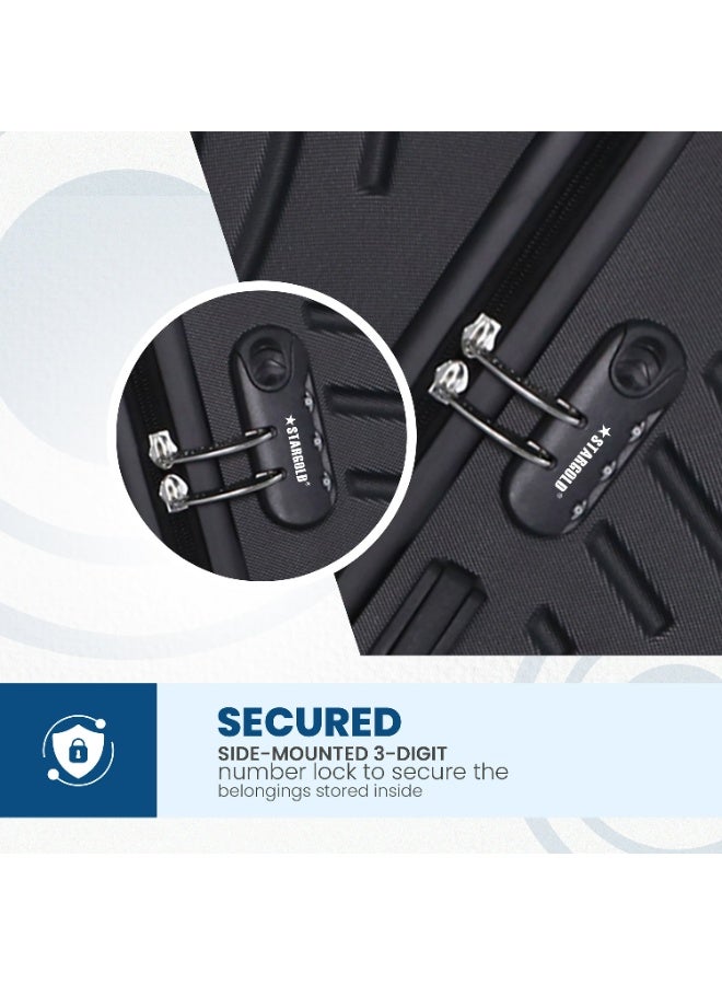 ستارجولد مجموعة أمتعة خفيفة الوزن من 3 قطع مصنوعة من مادة ABS الصلبة مع عجلات دوارة 360 درجة وقفل رقمي ومقبض من سبائك الألومنيوم - Image 5