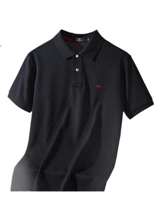 Septwolves [Cooling And Color-Fixing] Short-Sleeve T-Shirt For Men, Antibacterial, Turn-Down Collar, Business Casual, Solid Color, Multi-Color, Small Wolf Logo Polo - Image 2