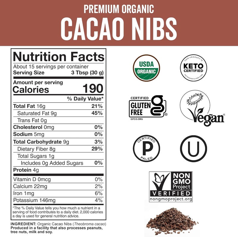 Viva Naturals رقائق الكاكاو العضوية الخام من فيفا ناتشورالز - Image 2