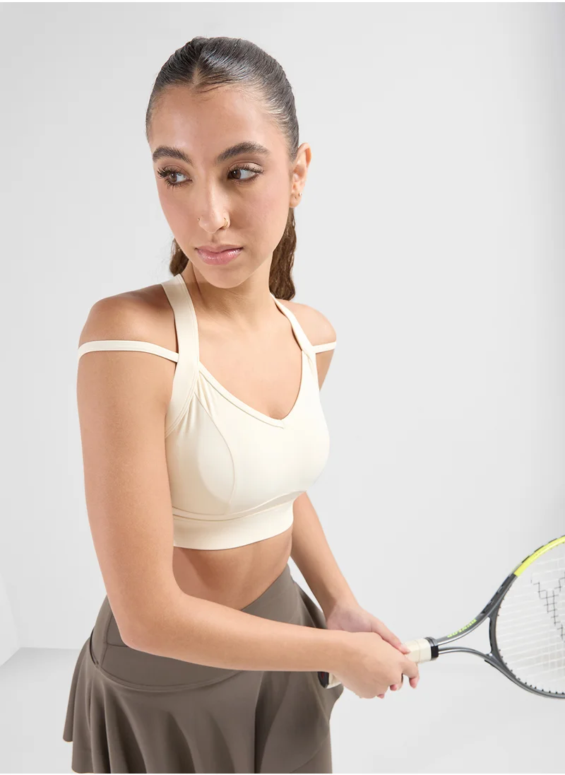 FRWD Wide Strap Sport Bra With Back Clasp