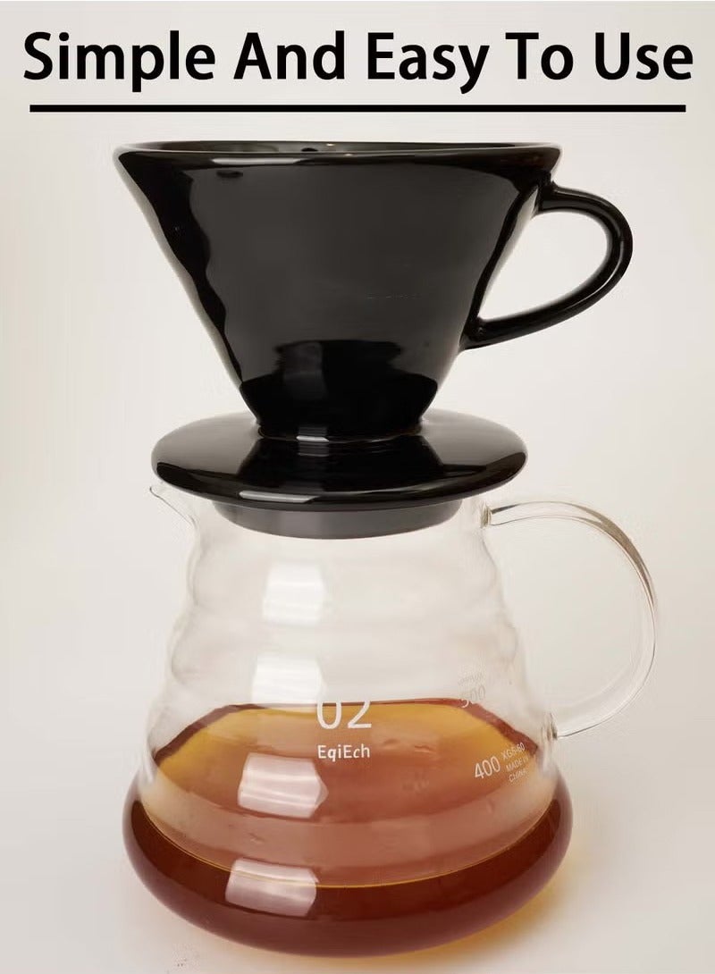 HOMESTAR V60 Ceramic Pour Over Coffee Dripper (Size 02) Reusable Slow Coffee Brewer for Home Office Cafe and Restaurants 1-4CUPS - Image 2