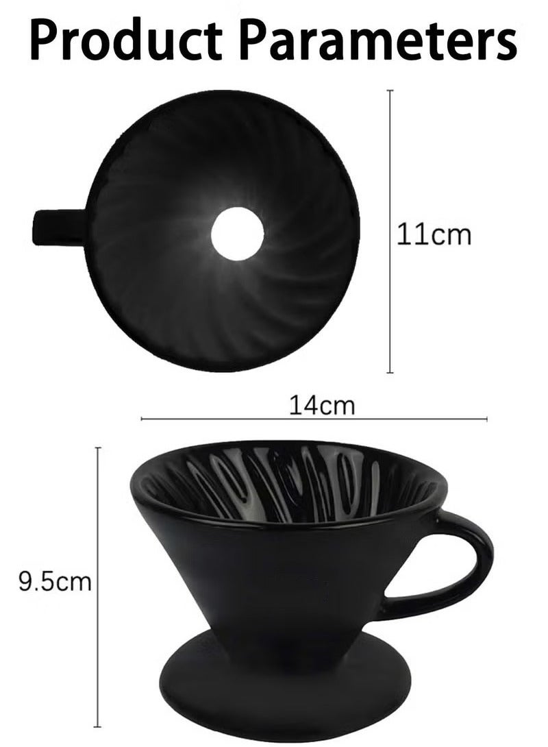 HOMESTAR V60 Ceramic Pour Over Coffee Dripper (Size 02) Reusable Slow Coffee Brewer for Home Office Cafe and Restaurants 1-4CUPS - Image 5
