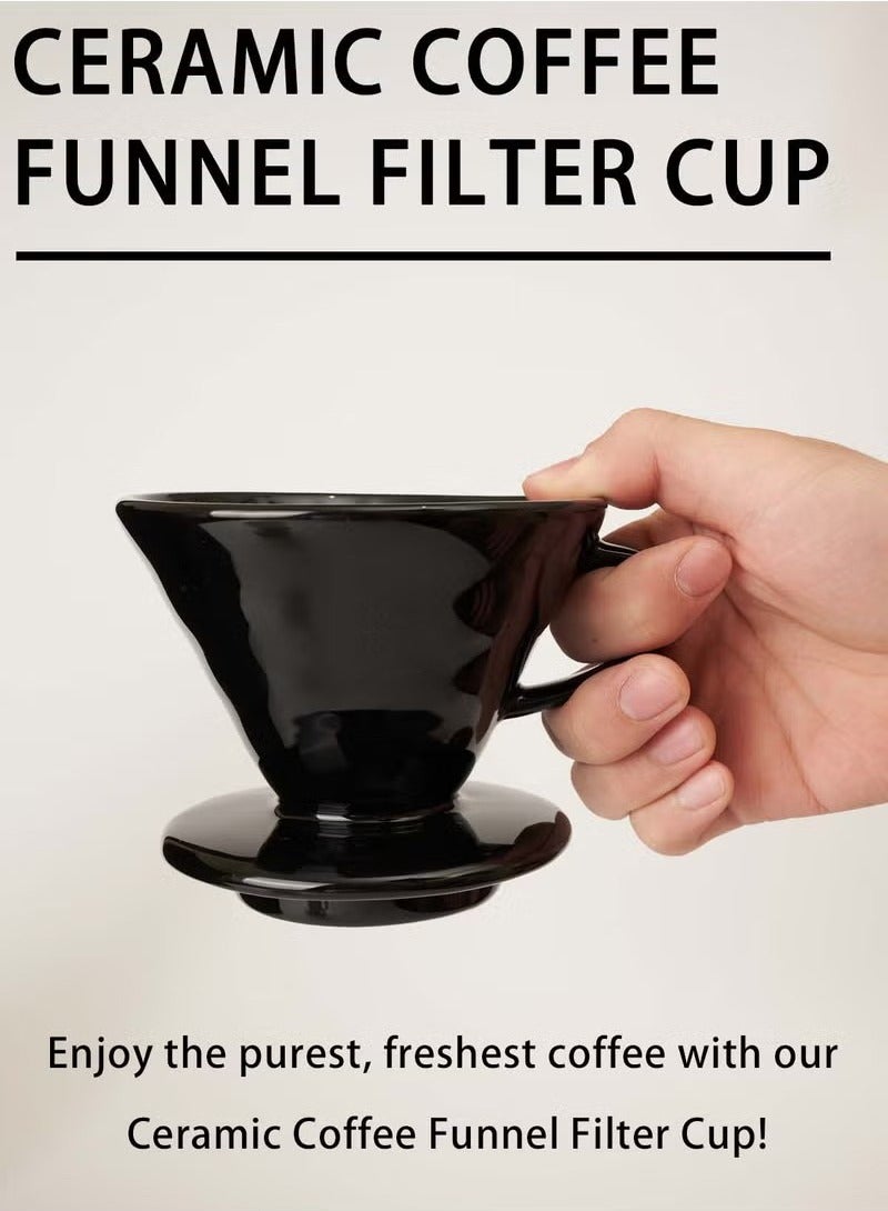 HOMESTAR V60 Ceramic Pour Over Coffee Dripper (Size 02) Reusable Slow Coffee Brewer for Home Office Cafe and Restaurants 1-4CUPS - Image 4