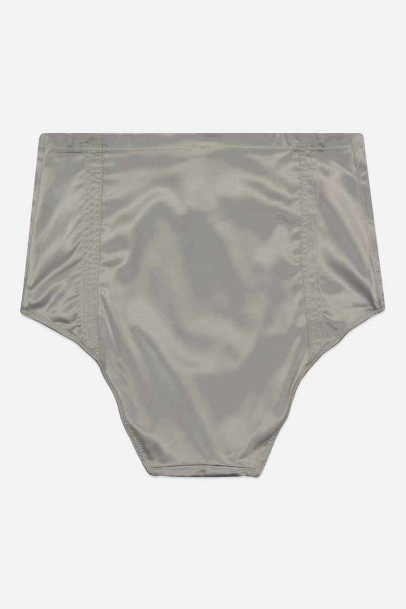 Etam Women High Waist Culotte Pull-On Plain Panty, Light Grey - Image 2