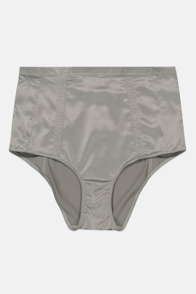 Etam Women High Waist Culotte Pull-On Plain Panty, Light Grey - Image 1