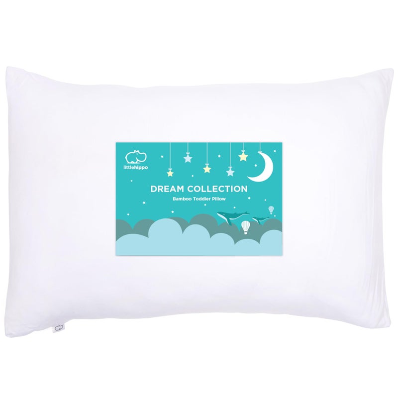 LittleHippo Toddler Pillow 13x18 with Viscose Derived from Bamboo Pillowcase Hypoallergenic Toddler Pillow for Sleeping Kids Pillow Travel Pillows Mini Pillow Toddler Bed Pillow White - Image 2