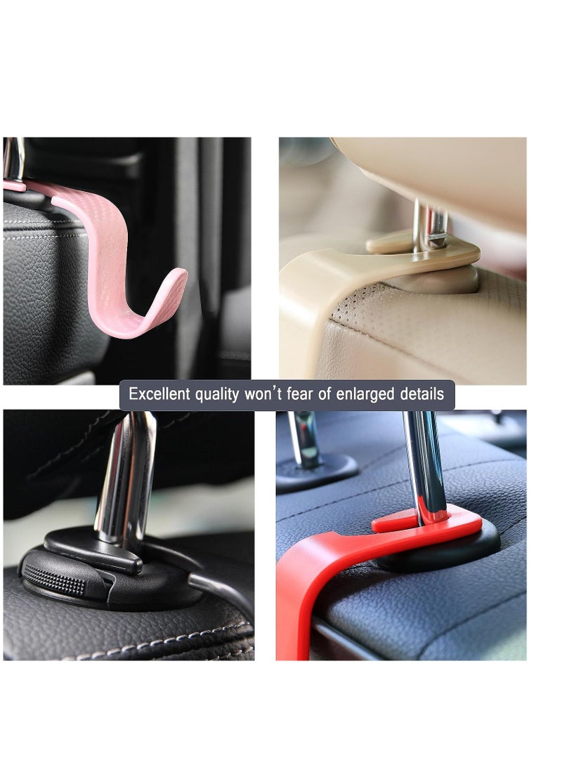 Amooca - Amooca Car Seat Headrest Hook 4 Pack Hanger Storage Organizer Universal for Handbag Purse Coat fit Universal Vehicle Car Black S Type Black - Image 1