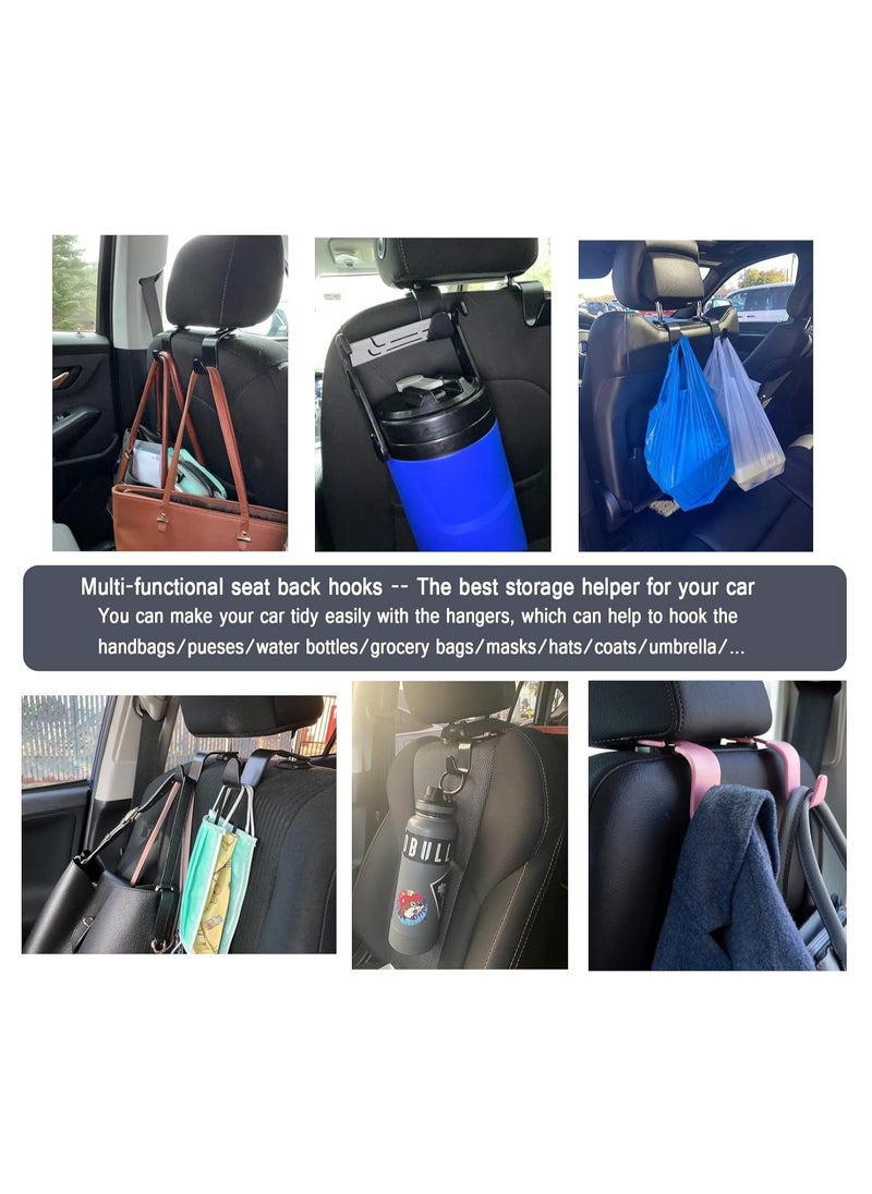Amooca - Amooca Car Seat Headrest Hook 4 Pack Hanger Storage Organizer Universal for Handbag Purse Coat fit Universal Vehicle Car Black S Type Black - Image 1