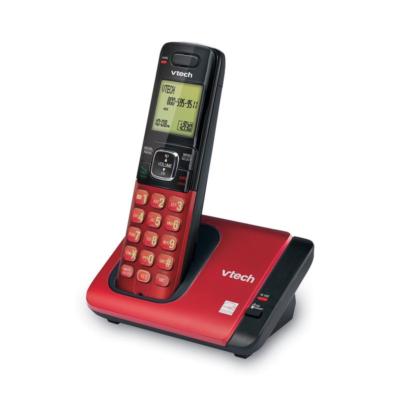 VTech CS6719-16 DECT 6.0 Phone with Caller ID/Call Waiting, 1 Cordless Handset, Red - Image 2