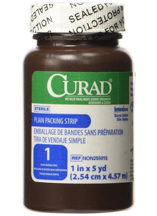 CURAD CURAD Sterile Plain Packing Gauze Strips, 1" x 5 yds., Essential Wound Care Supplies, Pack of 12 