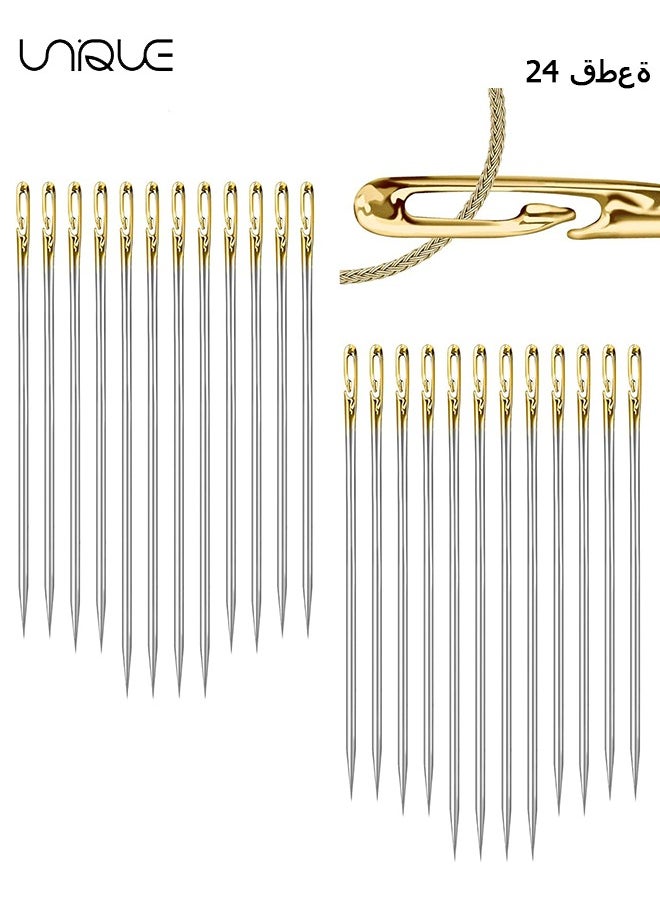 Unique - 24 Pcs Self Threading Sewing Needles - Embroidery Needles for Hand Sewing - 3 Sizes - For DIY, Sewing & Mending, Embroidery - Image 1