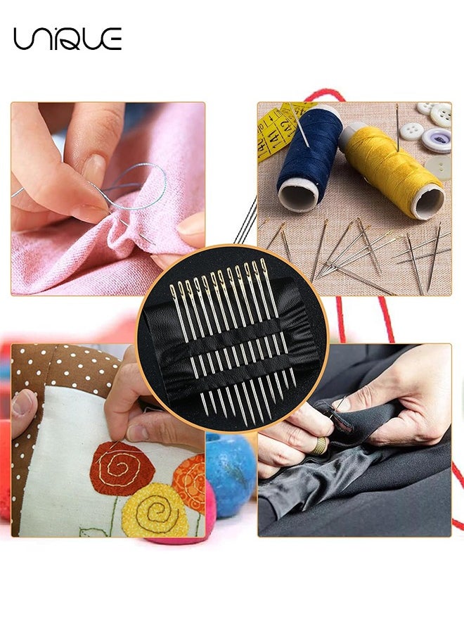 Unique - 24 Pcs Self Threading Sewing Needles - Embroidery Needles for Hand Sewing - 3 Sizes - For DIY, Sewing & Mending, Embroidery - Image 1