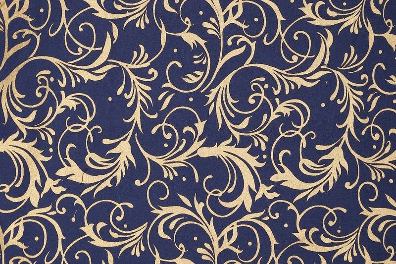 Dekor World Gold Printed Blue Table Cover - Image 2