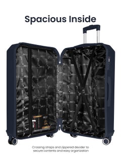 PARAJOHN Crystaline ABS Luggage Trolley Set-3 Pcs-NAVY  - Image 3