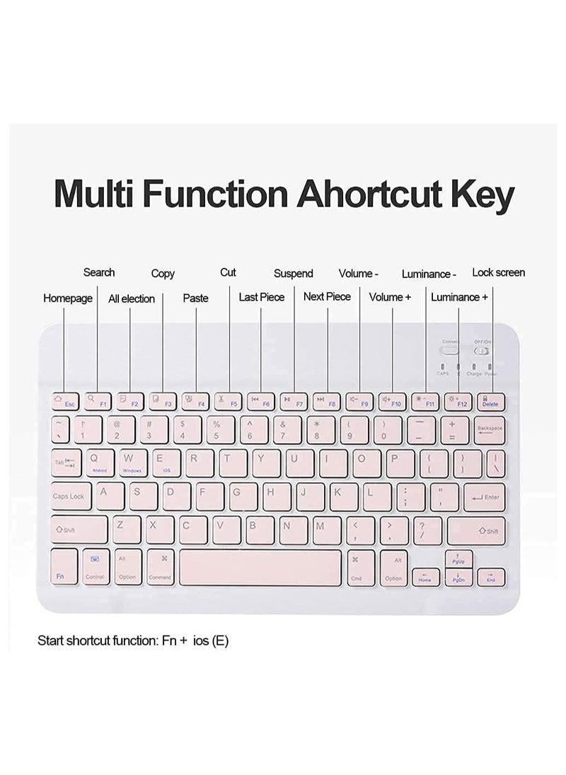 Arabic and English Keyboard Case with Wireless Mouse for iPad Mini 6 8.3 inch 2021 Lightweight Smart Cover with Detachable Keyboard Bluetooth Mice Pencil Holder