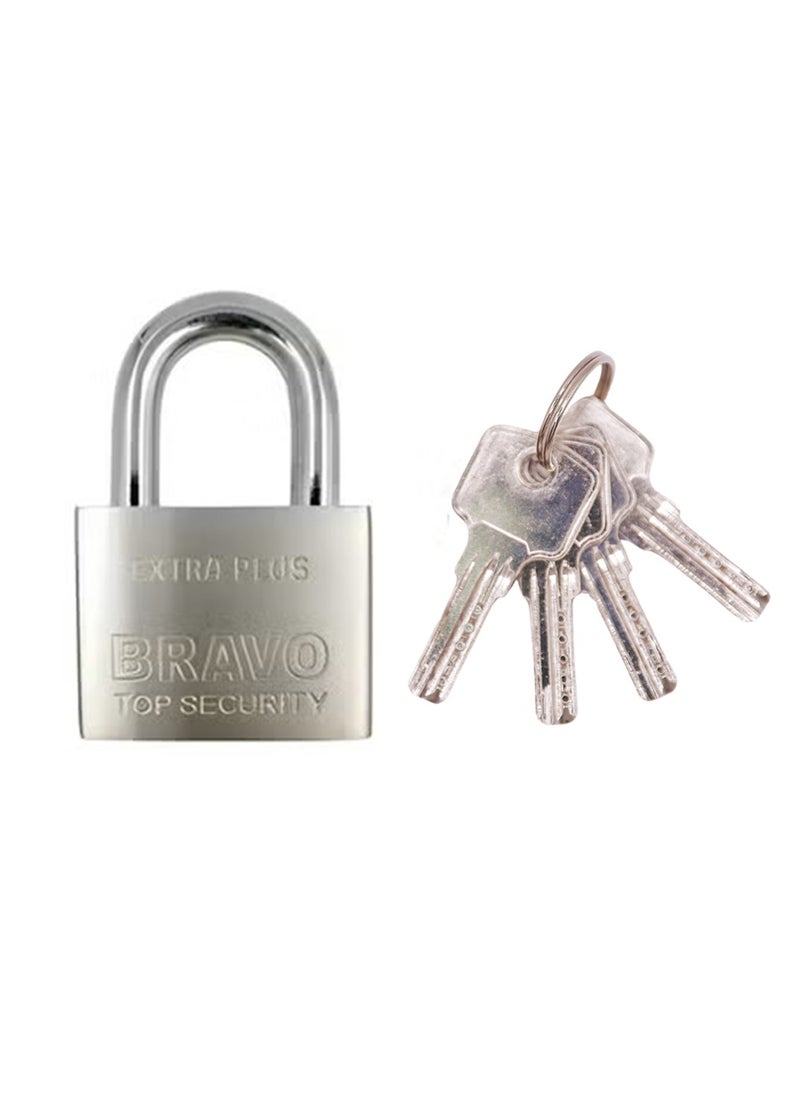 Bravo high quality lock is durable and safe. They come in different models, high security with 4 keys (50 mm) and others with different key numbers and sizes 