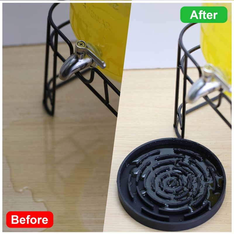 brikinte Drip Pan Compatible with Hamilton Beach Coffee Urn, 2 Pack Black Silicone Drip Mat for Vondior Coffee Carafe and Other Beverage Dispenser - Image 3