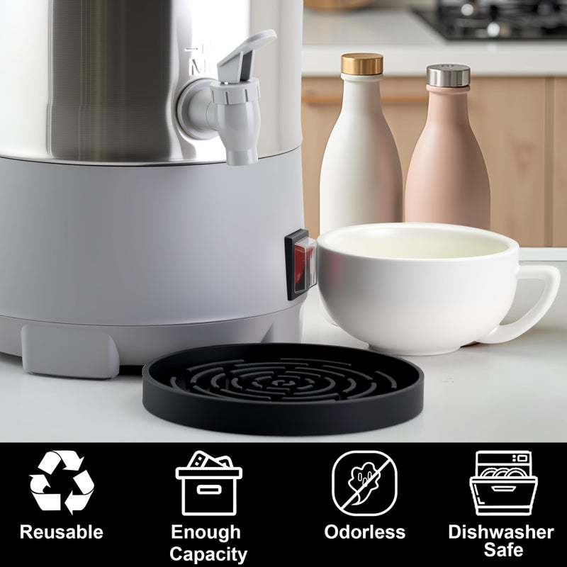 brikinte Drip Pan Compatible with Hamilton Beach Coffee Urn, 2 Pack Black Silicone Drip Mat for Vondior Coffee Carafe and Other Beverage Dispenser - Image 4