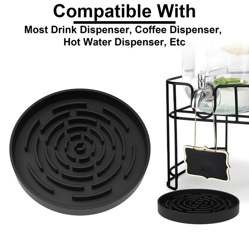 brikinte Drip Pan Compatible with Hamilton Beach Coffee Urn, 2 Pack Black Silicone Drip Mat for Vondior Coffee Carafe and Other Beverage Dispenser - Image 2