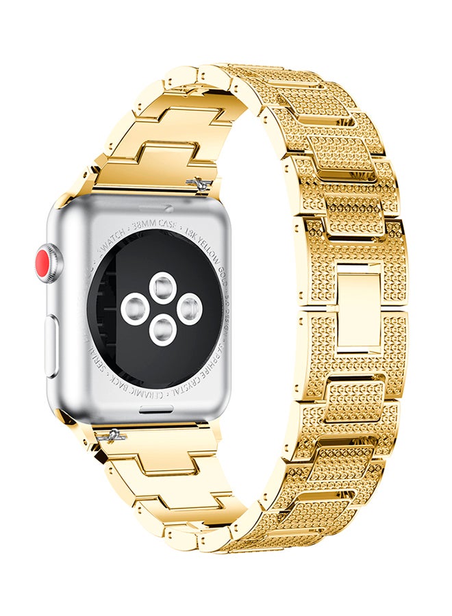 ISank Bling Crystal Jewelry Replacement Wrist Band For Apple Watch Series 3/2/1 Gold - Image 3