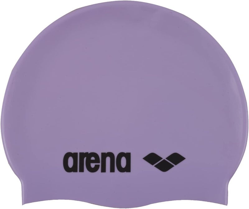 Arena Classic Unisex Silicone Swim Cap - Parma/Black, Hydrodynamic Design for Training and Racing - Image 1